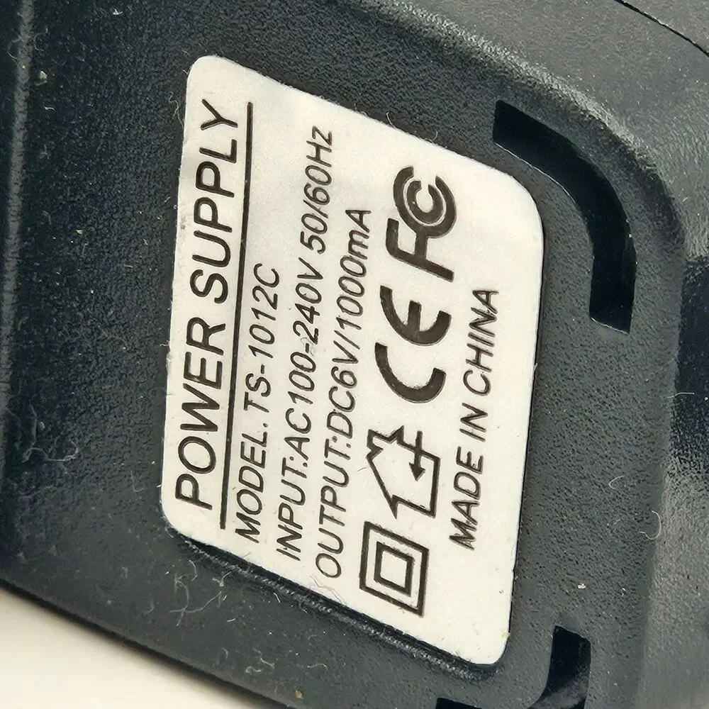 AC/DC 6V DC 1000MA 1A POWER SUPPLY ADAPTER TS-1012C